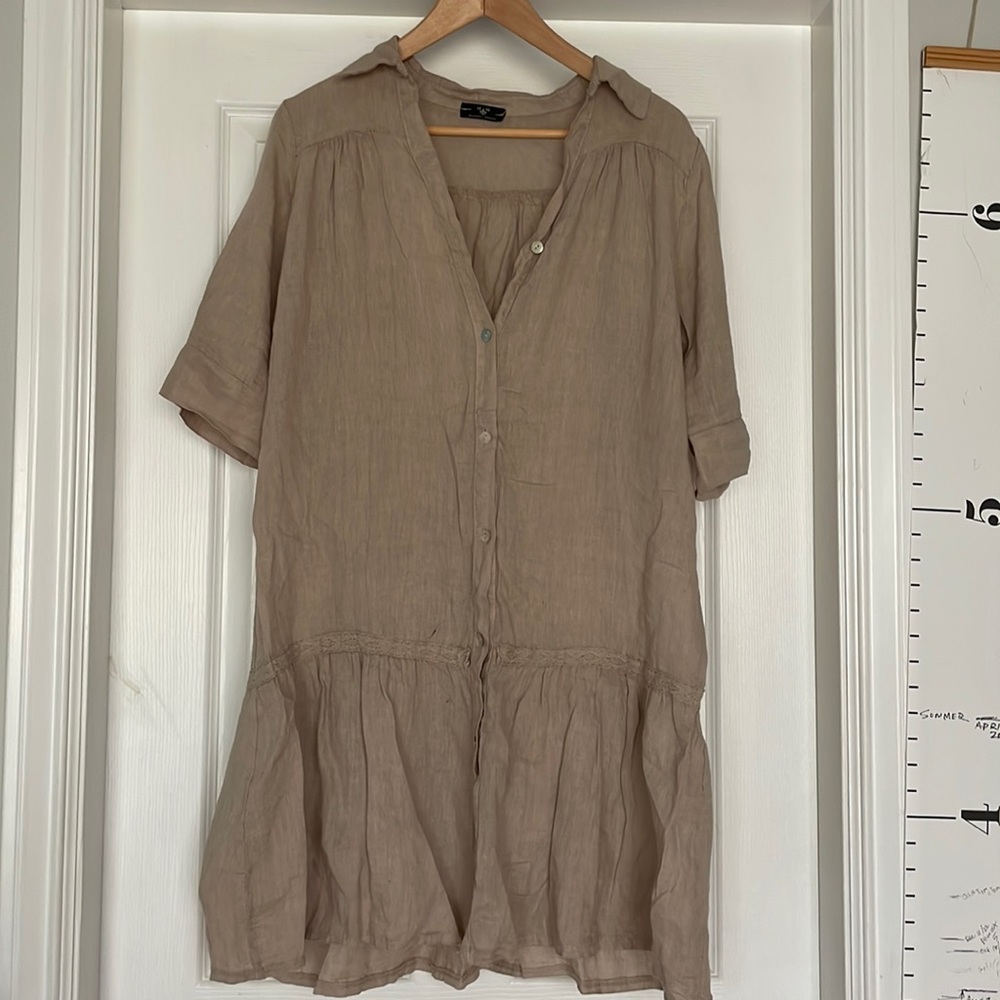 Linen khaki dress